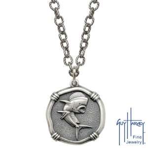  Guy Harvey Sterling Silver Dolphin Fish 25mm with Chain Jewelry