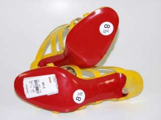 CHRISTIAN LOUBOUTIN ZORRO Yellow Sandal Shoe 38.5 NEW  