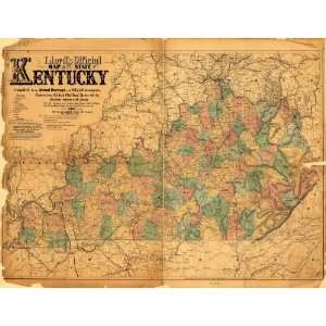  Civil War Map Lloyds official map of the State of Kentucky 