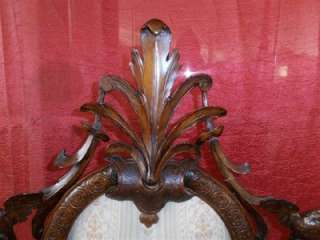   ANTIQUE WALNUT CARVED EAGLE EXECUTIVE ESTATE CHAIRS 11IT118  