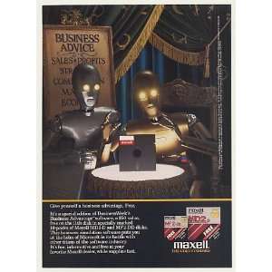  1988 Maxell Floppy Disk Robots Fortune Teller Advice Print 
