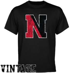  Northeastern Huskies Black Distressed Logo Vintage T shirt 