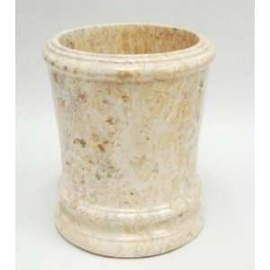   74454 Champagne Marble Pedestal Waste Basket