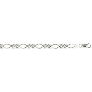 Sterling Silver 8 in. XOXO Hugs & Kisses Bracelet (Also Available in 7 