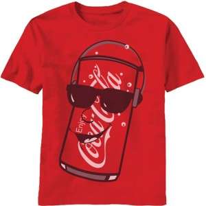 COKE COCA COLA OFFICIAL LICENSED SMILING CARTOON CAN RED MENS T SHIRT 
