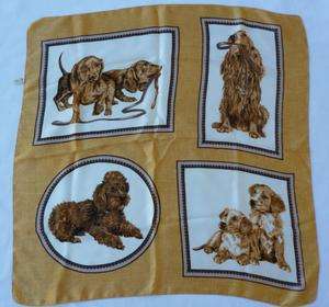 Vintage SCARF DOGS Puppies Poodle Doxie Dachshund Cocker Spaniel 