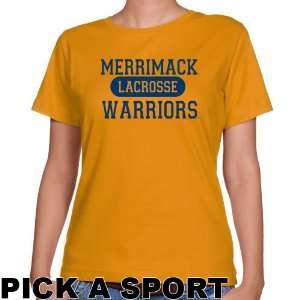   Warriors Ladies Gold Custom Sport Classic Fit T shirt   Sports