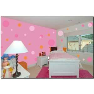  Pink Jumbo Polka Dot Wall Transfer Stickers Mural Baby