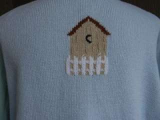 Quacker Factory Sz L Spring Garden Bunny Bee Embroidered Sweater 