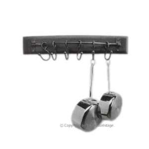  Wood & Cast Iron Country Kitchen Wall Mount Pot Rack
