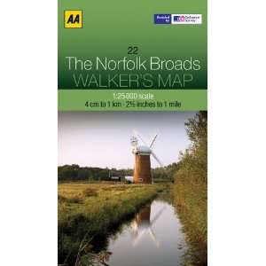  Walkers Map The Norfolk Broads (9780749573355) AA 