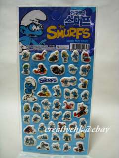 The Smurfs Die cut 3D Bubble Stickers Scrapbook Deco  