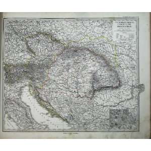    1876 Stielers Map Wien Dresden Germany Munchen Rome