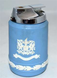 Vintage Wedgewood Blue & White Jasperware Table Lighter W/ City of 
