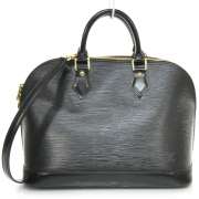 LOUIS VUITTON Epi Alma Handbag Bag Tote w Strap Black  