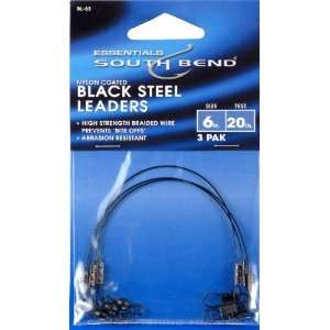   Bend Black Nylon Coated Steel Leader 6 Inch (Black)
