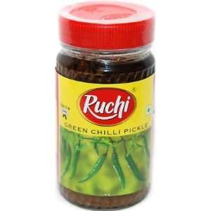 Ruchi Green Chili Pickle   300g  Grocery & Gourmet Food
