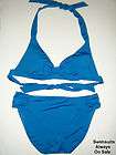 BECCA swimsuit SMALL banded halter top & basic bikini bottom S TEAL 