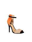 ZARA orange black beige I BASIC SANDAL heels shoes 2012 UK4/EU37/US6.5 