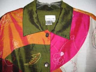ToTo n Ko Patchwork Silk Blend Embroidered Jacket 2X  