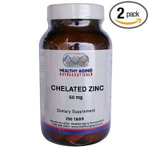   Chelated Zinc 50 Mg 250 Tablets (Pack of 2)