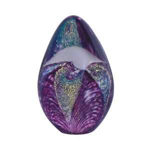   Hand Blown Glass Purple Passion Flower Dichroic Egg