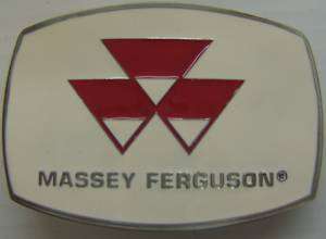 MASSEY FERGUSON WHITE TRACTOR BELT BUCKLE NIB  