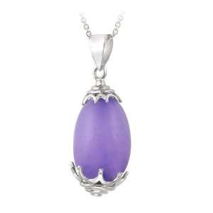  Sterling Silver Lavender Jade Drop Necklace Jewelry