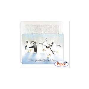  Masterpiece Holiday Cards   DANCING PENGUINS   (1 box 