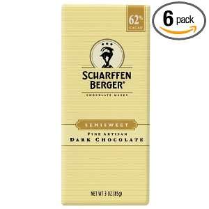 Scharffen Berger Chocolate Bar, Semisweet Dark Chocolate (62% Cacao 
