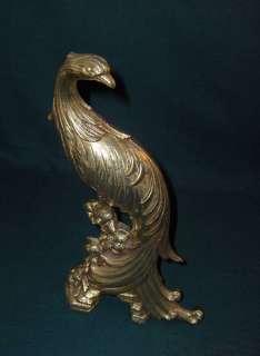 Vintage Pair Peacock Statues,Heavy Gold,Syroco N.Y  
