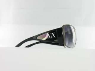 NEW Armani Exchange Designer Sunglasses Black/Pewter Wrap around AX008 