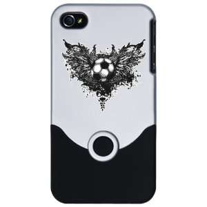   or 4S Slider Case Silver Soccer Ball With Angel Wings 