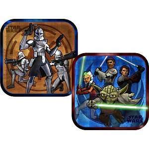   The Clone Wars Square Dinner Plates (8) Party Supplies Toys & Games