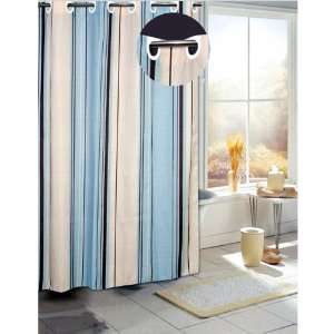  Hookless Blue Stripe Shower Curtain