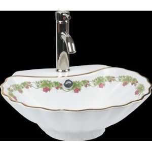   Vines White Vitreous China Over Counter Vessel Sink