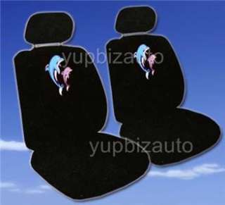 NEW 15PC UNIVERSAL CAR SEAT COVERS MAT STEERING DOLPHIN  