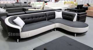2PC NEW MODERN DESIGN LEATHER SECTIONAL SOFA S89L  