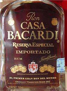Casa Bacardi Rum Special Reserve W/Wood Case   Rare Special Edition 