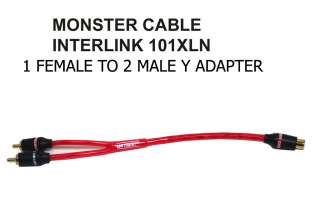 MONSTER CABLE 101 XLN Y adapter 1Female to 2 Male RCA  