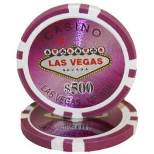   )14 Gram Las Vegas Laser Graphic Poker Chips $500