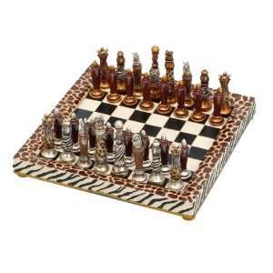  Safari Chess Set With Game Board 33 Pcs