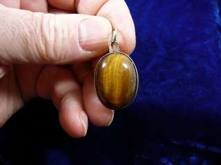 J205 2) Tiger eye gem gemstone stone oval PENDANT Jewelry Wow  