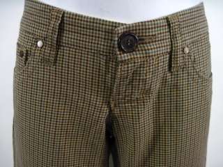 DSQUARED Tan Maroon Plaid Cotton Slacks Pants Sz. 40  