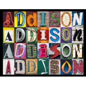  Addison Personalized Name Poster Using Sign Letters 