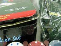 Casino Style Texas HoldEm Poker Set Cards Chips Mat  