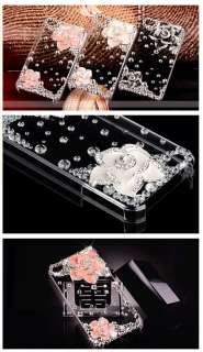   Camellia Bling 3D Crystal Rhinestone Case Cover App Iphone4 4S  