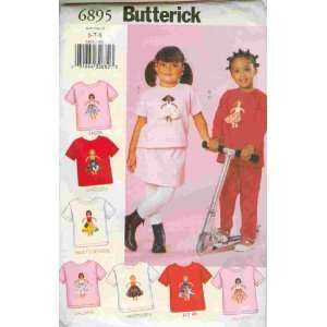  New Butterick Pattern 6895 Childrens Top, Skirt Pants 