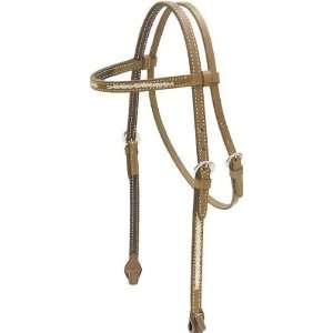  Cowboy Pro Laced Rawhide Headstall   Pecan   Horse Sports 