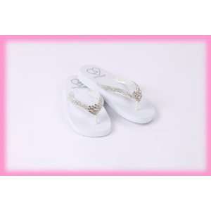  Lady Lanells Land and Sea White Flats with Clear Crystals 